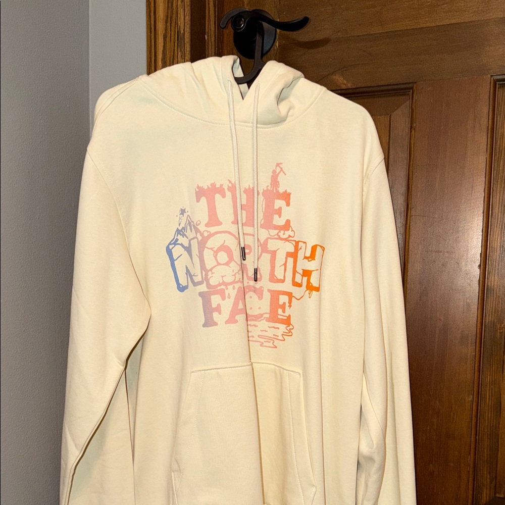 The North Face Off-White Hoodie with Multicolor Logo